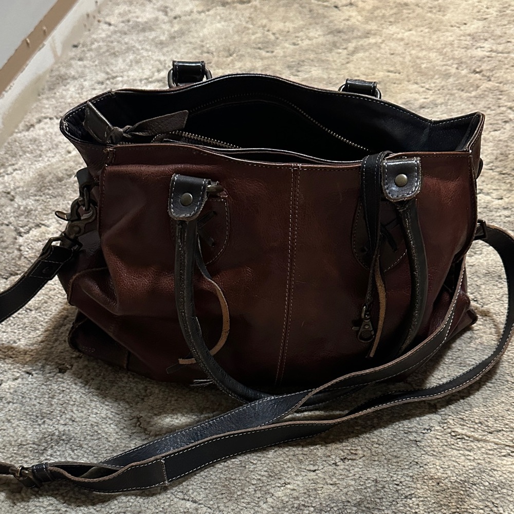 Bed Stu Rockababy Brown and Black Shoulder Bag